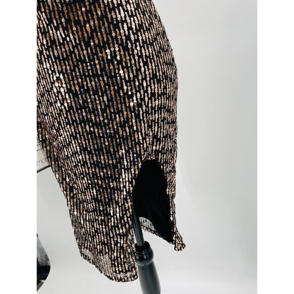 CITY STUDIO sz 5 jr gold black sequin bodycon mini party cocktail dress NWT B92 - Picture 3 of 9